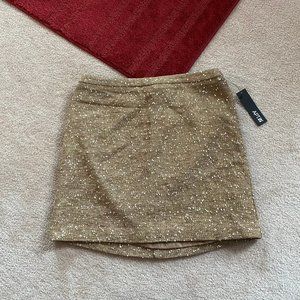 Apt. 9 8 GoldKhaki Metallic Novelty Mini Skirt NWT